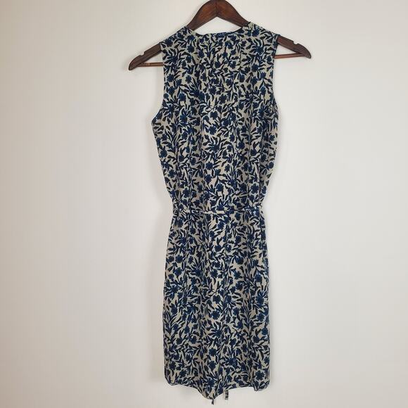 Loft Floral Shift Dress Teal Gray SP - Picture 7 of 12